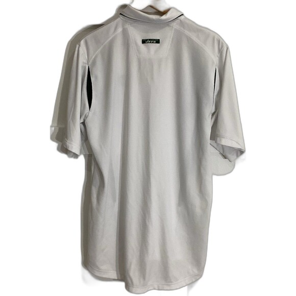 NFL Polo Shirt Men's Size M White Green NY Jets 100% Polyester Team Apparel - Picture 2 of 11